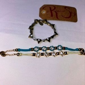 3 bracelet stack, crystals